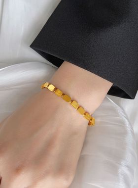 时尚钛钢love方块手链