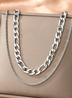 欧美Ins风黄铜镀金古巴链