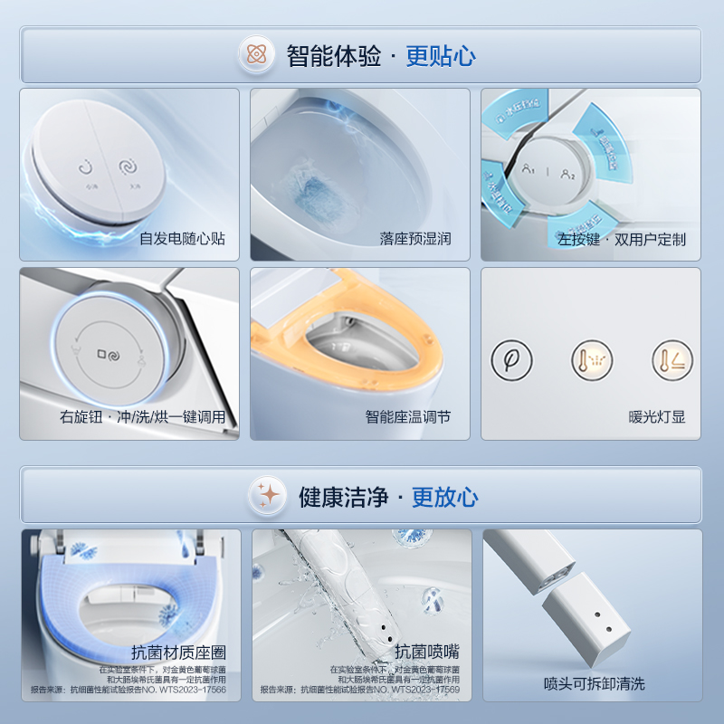 HEGII恒洁智能马桶全自动感应冲水电坐便器家用卫浴抗菌H30 - 图1