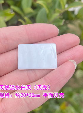 天然白棉贝12-30mm平面正方长方贝壳片 流苏 耳环手工DIY饰品材料