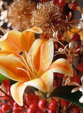 乔迁结婚发财果仿真花假花抱抱桶