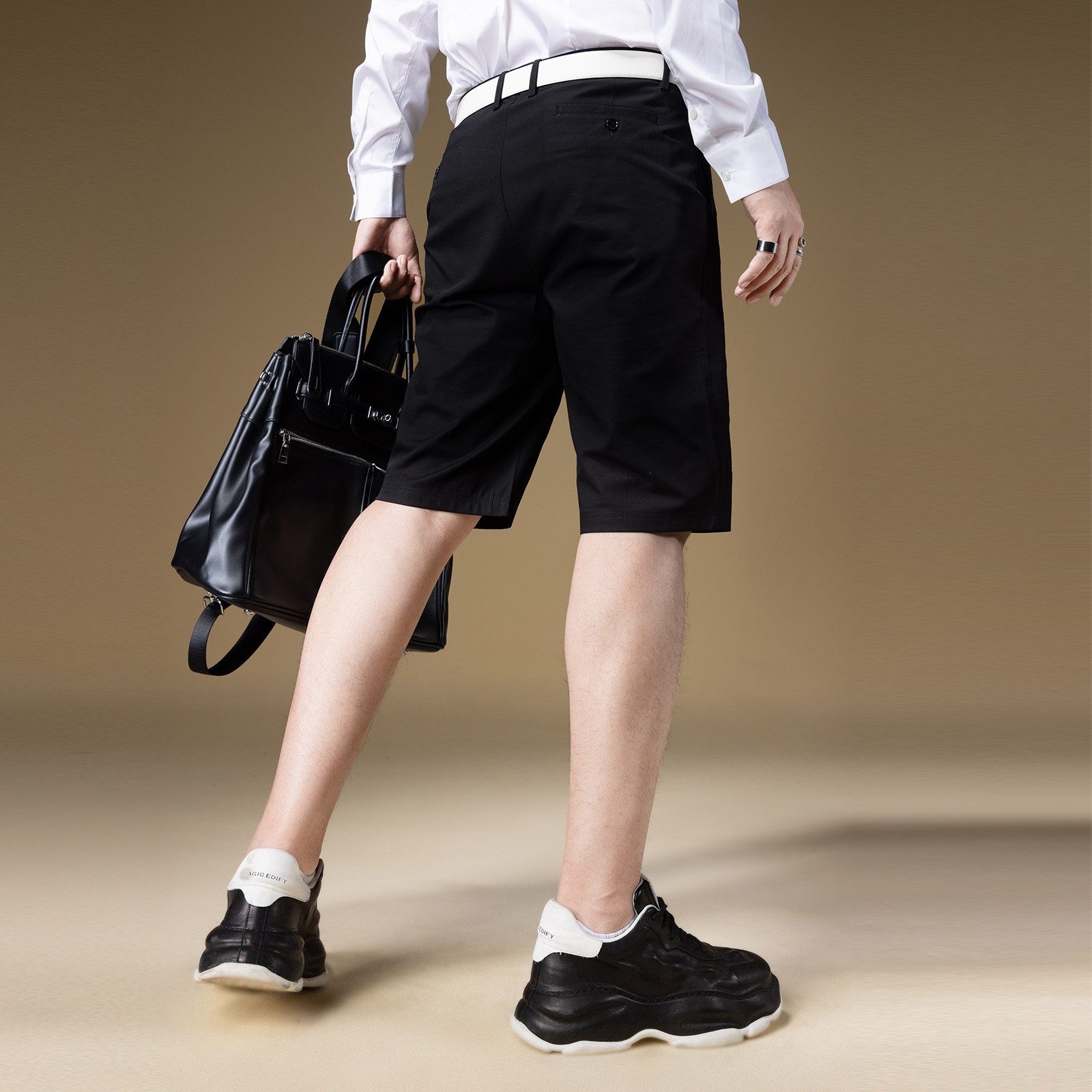 ZOUK海鸥刺绣美式5分短裤男2023新款潮流黑色男士轻奢休闲裤子夏,淘宝优惠券,粉丝福利购,淘宝优惠卷