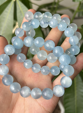 天然蓝天白云蓝海蓝宝手链蓝水晶手串光泽饰品情侣节日礼物
