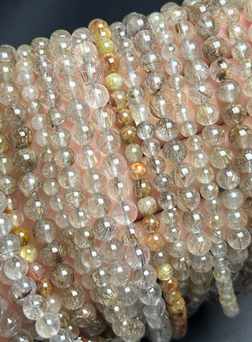 天然银发晶多圈手链女款单圈时尚简约水晶手串饰品百搭串珠礼物