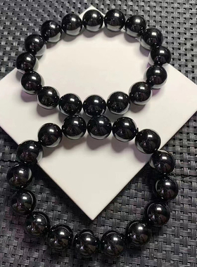天然黑碧玺手链女款单圈黑水晶手串饰品礼物民族风打灯可见纹裂