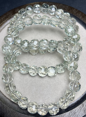 天然绿水晶刻面手链女款单圈手链绿色切面水晶手串时尚饰品礼物