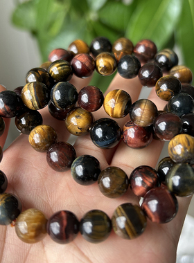 天然彩虎眼石手链女款多色木变石