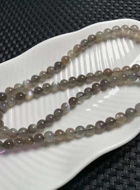 天然黑金骨干多圈手链 男女款三圈黑骨干手串太阳石日月光石礼物