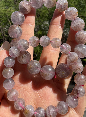 天然黄紫极光23手链男女款水晶单圈手串23种矿物质饰品礼物