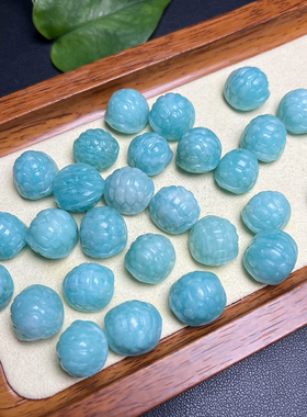 天然天河石富甲雕刻件饰品通孔手共diy手链配饰包挂礼物13*14mm