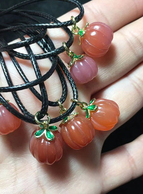 天然盐源玛瑙南瓜小滴流吊坠