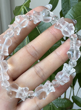 天然白水晶雕刻手链 尾货特价 款式随机发