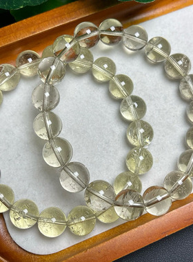 天然黄水晶手链 单圈香槟黄水晶男女手串水晶饰品简约百搭礼物