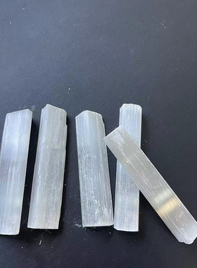 天然摩洛哥透石膏原石切割长条板薄片矿标本切片消磁装饰水晶摆件