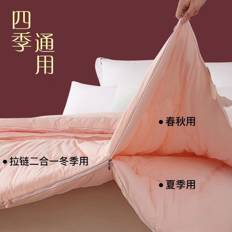 手工蚕丝被桑蚕丝被子母被二合一拉链款春秋被芯双人冬被四季通用,淘宝优惠券,粉丝福利购,淘宝优惠卷