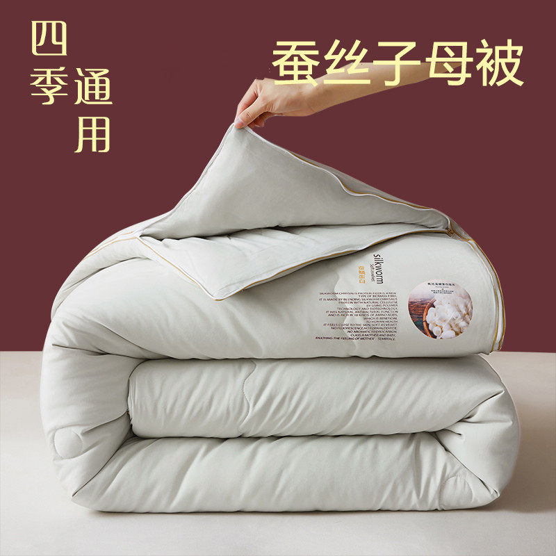 手工蚕丝被桑蚕丝被子母被二合一拉链款春秋被芯双人冬被四季通用,淘宝优惠券,粉丝福利购,淘宝优惠卷
