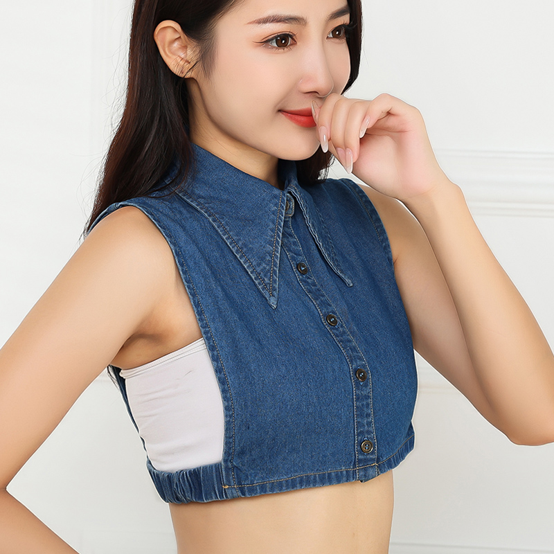 秋冬季内搭配毛衣卫衣大尖领假领子百搭女假领高端牛仔衬衫衬衣领 - 图0