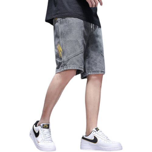 工装牛仔短裤男夏季薄款宽松休闲五分裤潮牌ins裤子潮流百搭中裤 - 图3