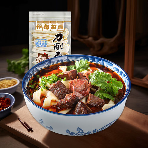 伊都刀削速食拉面条山西拌挂非油炸方便炒油泼裤袋宽面花纹半干 - 图3