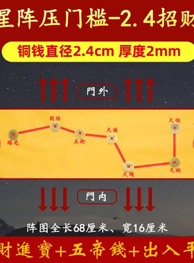 北斗七星阵压门槛五帝钱过门石下压铜币入户门铜钱过门石装修专用