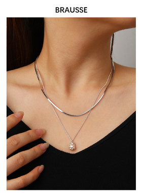 BRAUSSE银镀金轻奢蛇骨链送女友