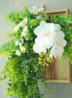 森系蝴蝶兰仿真花藤蔓假绿植壁饰