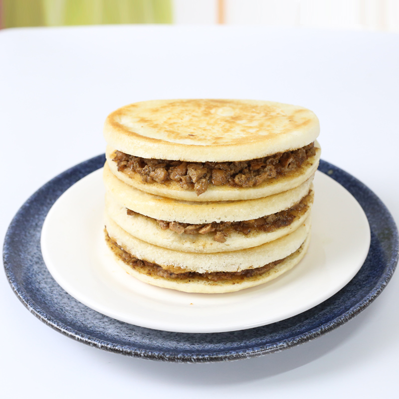 雍运肉夹馍半成品速食陕西肉馅饼早餐网红小吃白吉馍餐饮夹饼商用-图1