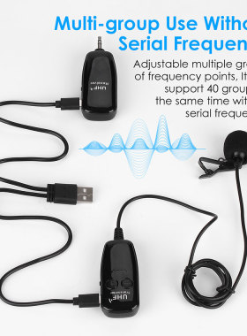 2.4G Wireless Lavalier Lapel Clip-on Mic for iPhone Android