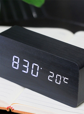 New creative LED environmental protection wood wooden clock