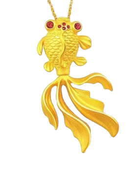 金色年鱼吊坠女款金枝玉叶