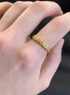 八方来财对戒铜钱戒指