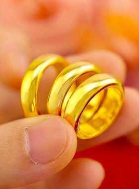 新款金色戒指活口可调节新款男女时尚简约哑光戒指