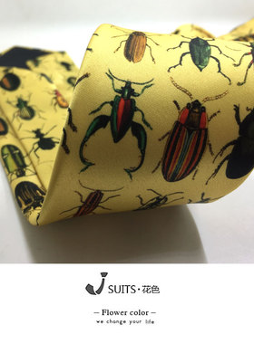 男女小众潮牌日系昆虫印花领带