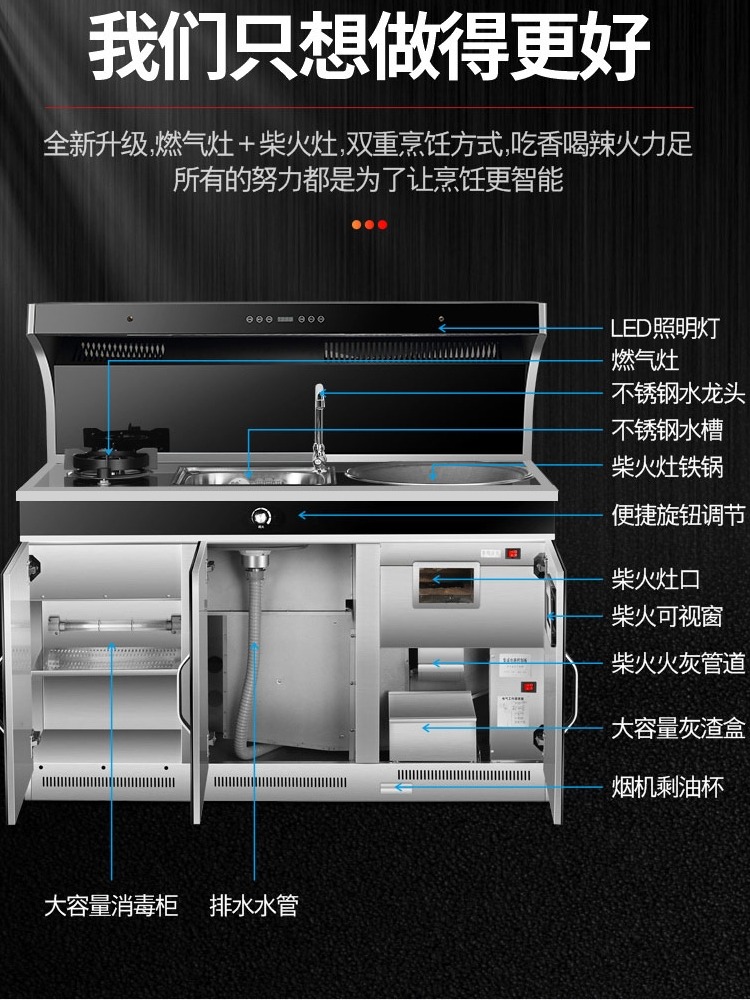 精思好太太柴火集成灶家用一体灶农村无烟新型节能大锅智能柴火炉-图2