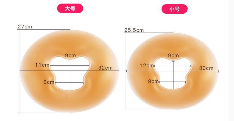 硅胶趴枕美容院垫脸圆枕头U型枕美容工具硬底枕头