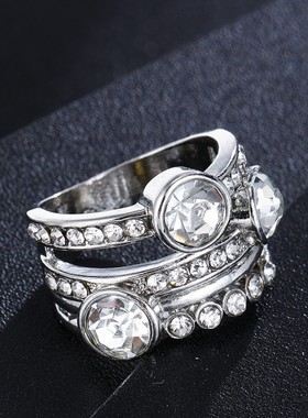 华杰欧美新品热卖指环女士戒指复古夸张简约个性女款戒指直销