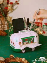Starbucks Green Takeaway Car Mini Tissue Pumping Cell Phone Holder Case Pen Holder Containing Box Cute