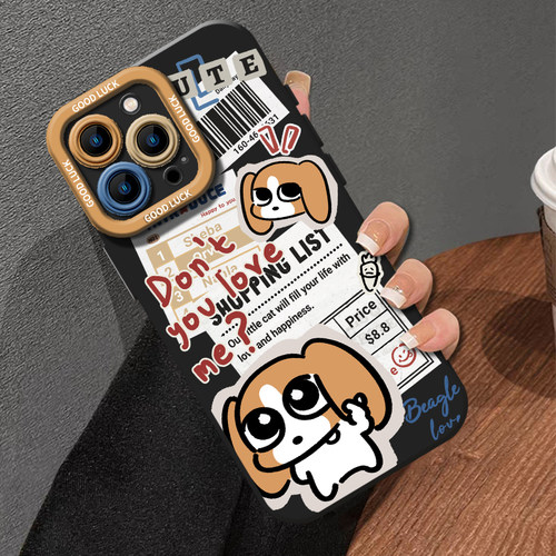 报纸比格小狗适用苹果16手机壳iPhone15promax狗狗13搞怪11犬14潮牌17新款12mini趣味xr情侣8plus男女7高级感 - 图1