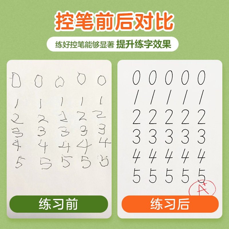 幼儿控笔训练字帖入门幼儿园中班早教启蒙趣味运笔数字控笔铅笔幼小衔接练字帖拼音描红本26个英语字母英文练字帖4-6岁一日一练 - 图1