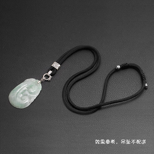 S925银福字吊坠挂绳男女手工编织项链绳貔貅观音玉器挂脖挂件绳子 - 图0