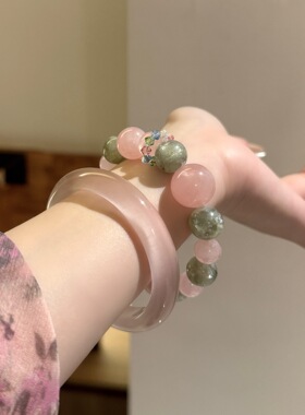 ZKRBB天然绿祖母晶粉水晶手串女气质甜美清新显白手链手饰礼物