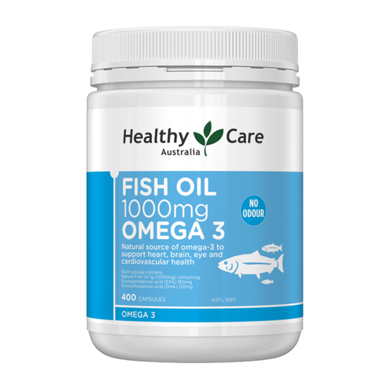 HealthyCareAustralia海外旗舰店HealthyCare深海鱼油软胶囊澳洲进口鱼肝油无腥中老年400粒欧米伽3