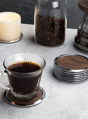 高档黑胡桃木杯垫木质茶杯垫托玻璃杯子垫水杯咖啡杯隔热垫装饰品