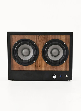 HiFi音响现代简约胡桃木环绕音箱家用设计师样板间卧室书房摆件