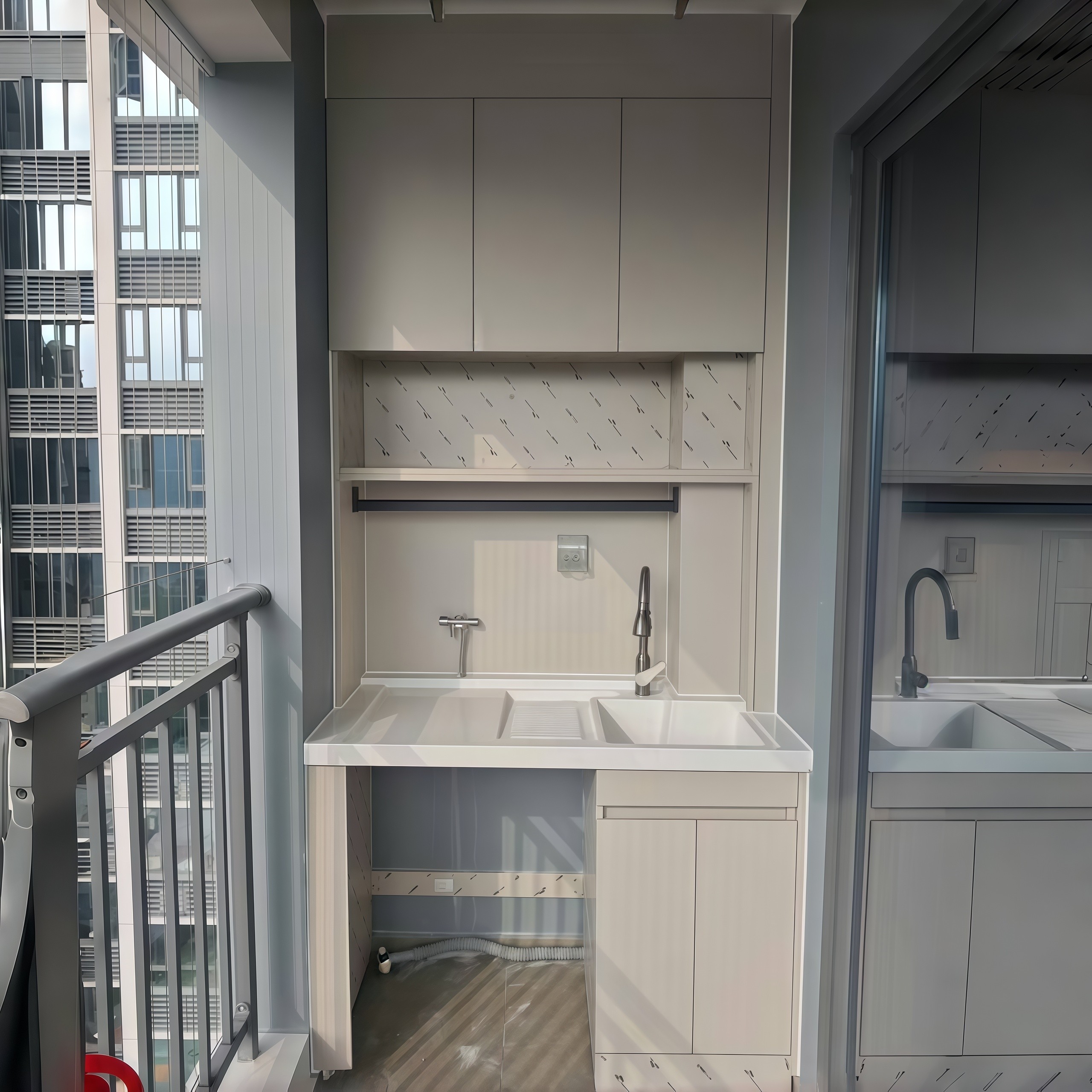 广州全铝阳台柜定制洗衣机一体柜定做阳台柜蜂窝铝洗烘叠放收纳柜,淘宝优惠券,粉丝福利购,淘宝优惠卷