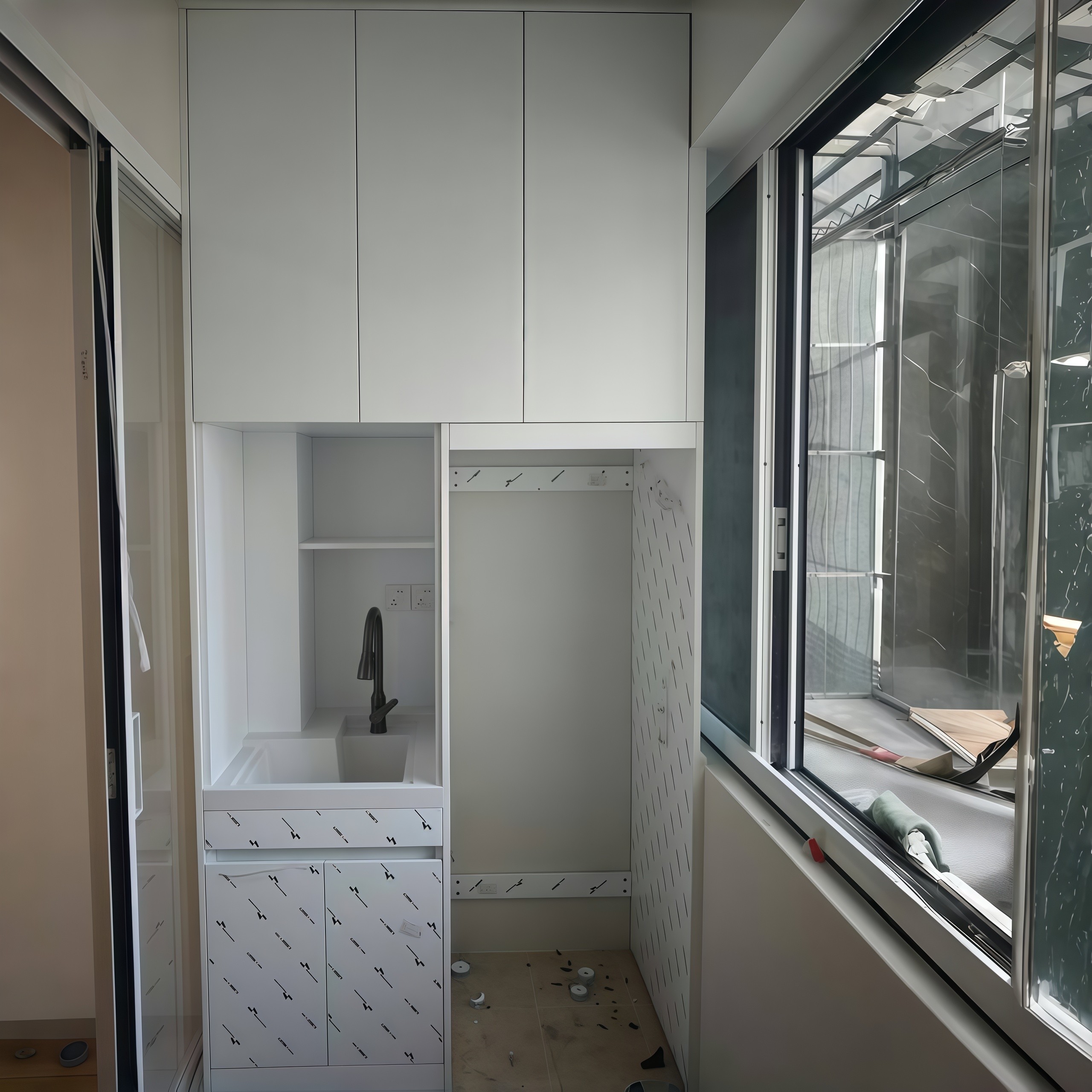 广州全铝阳台柜定制洗衣机一体柜定做阳台柜蜂窝铝洗烘叠放收纳柜,淘宝优惠券,粉丝福利购,淘宝优惠卷