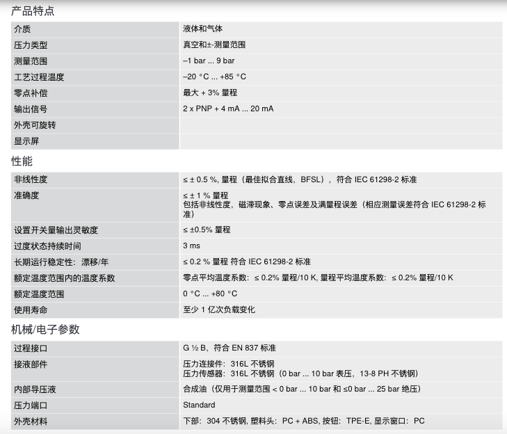 现货原装Sick 西克 PBS-CB010SGESS0D5A0Z-压力传感器 - 图1