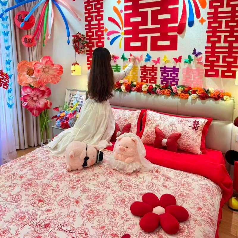 冬季加厚牛奶绒婚庆四件套2025新款喜被红色床单结婚床上用品婚嫁,淘宝优惠券,粉丝福利购,淘宝优惠卷