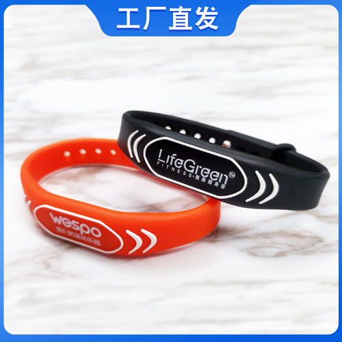 感应IC手腕卡游泳储物柜TK4100硅胶手环ID健身房洗浴手牌F08芯片 - 图1