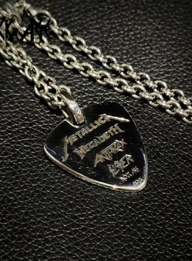 拨片项链ROCKAGE纯银金属乐队